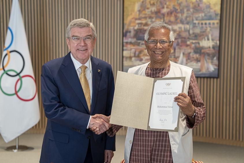 Yunus Meets Chiefs of IOC, ADF, Credit Agricole, and Global Sports Week 2023, and the Chief of the Sports Division of UNESCO